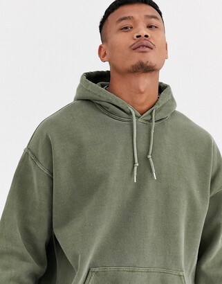 Reclaimed Vintage inspired oversized hoodie in green overdye