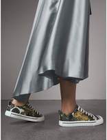 Thumbnail for your product : Burberry Beasts Print Cotton Blend Trainers