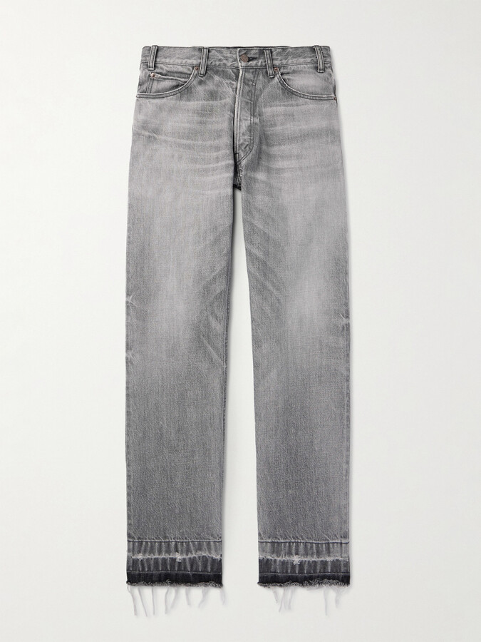 Celine Valley Straight-Leg Distressed Jeans