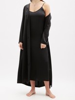 Thumbnail for your product : La Perla Silk-satin Robe - Black