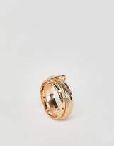 Thumbnail for your product : ASOS Design Ring With Vintage Style Triple Band In Gold