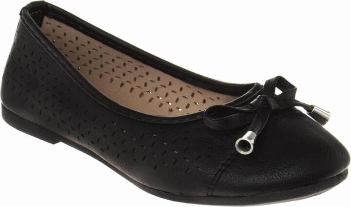 KensieGirl Toddler Ballerinas, Black, 7