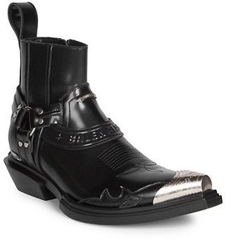 Balenciaga Santiago Leather Harness Boots - ShopStyle