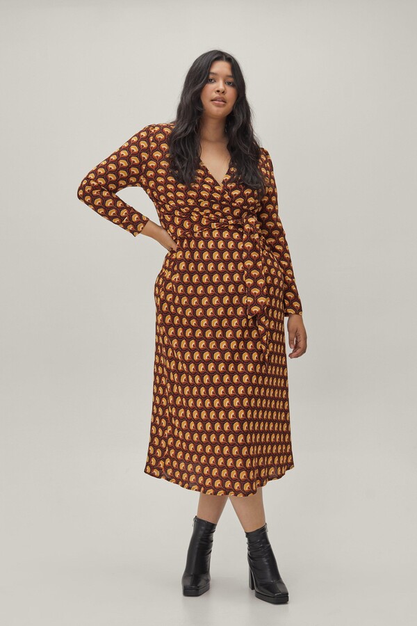 long sleeve midi dress size 18