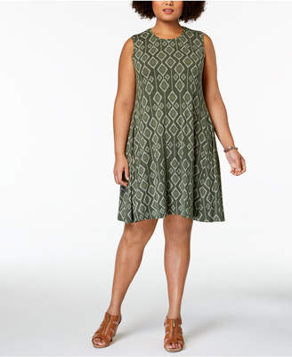 Style&Co. Style & Co Plus Size Printed Trapeze Dress, Created for Macy's