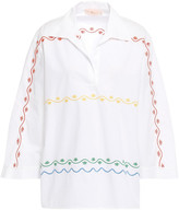 Thumbnail for your product : Tory Burch Embroidered Cotton-poplin Tunic