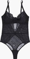 Thumbnail for your product : Cosabella Keira Jersey-paneled Embroidered Stretch-mesh Thong Bodysuit