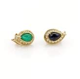 Thumbnail for your product : David Webb 18K Yellow Gold with 3.00ct Emerald, Sapphire & 0.90ct Diamond Earrings