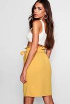 Thumbnail for your product : boohoo Tall Paperbag Waist Horn Button Through Midi Skirt