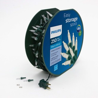 Philips 250 Warm White Faceted Mini Christmas on Green Wire with Storage Spool - UL Listed for Indoor/Outdoor Use - 64.33' Length 4" Bulb - String Lights for Christmas Tree - ShopStyle