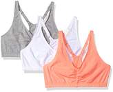 Thumbnail for your product : Fruit of the Loom Women's Adjustable Shirred Front Racerback Bra (Pack of 3)