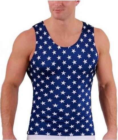 Instaslim InstaSlimUSAActivewearMuscleTank4MAT001StarPrintSize2XL
