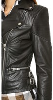 Thumbnail for your product : Muu Baa Muubaa Horana Corded Biker Leather Jacket