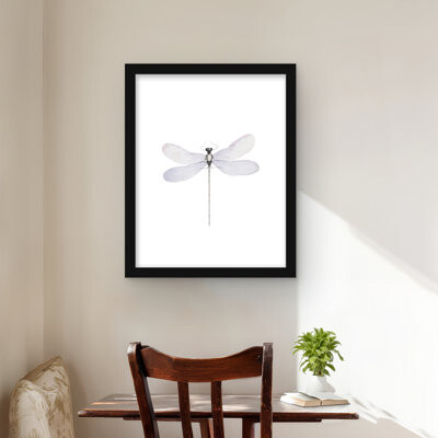 Lark Manor Delicate Dragonfly - Framed Matted Print for Home Decor