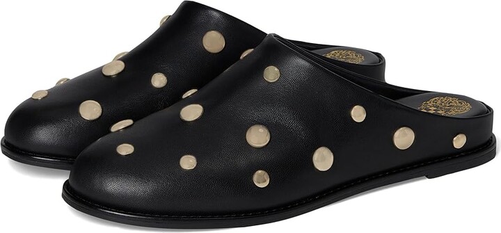 Vince Camuto Cassius Studded Flat Mule Women's Flat Shoes Black : 8 M, Leather