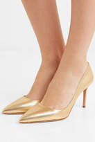 Thumbnail for your product : Prada Metallic Textured-leather Pumps
