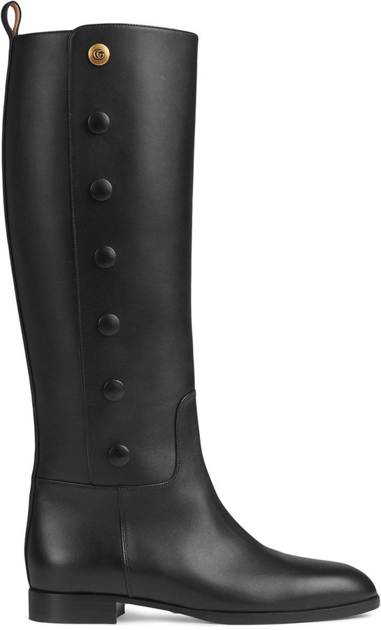 Gucci Button Detail Boots ShopStyle
