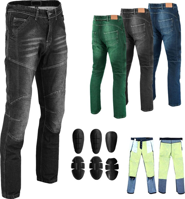 Profirst Global Men's Motorcycle Motorbike Kevlar Jeans with CE Armour