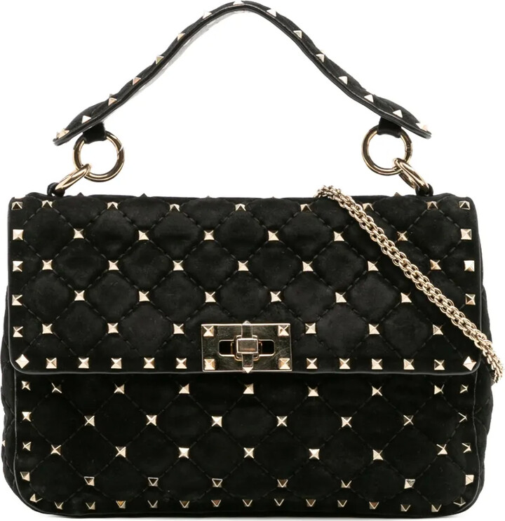Valentino Garavani Pre-Owned 2000-2017 Medium Suede Rockstud Spike satchel