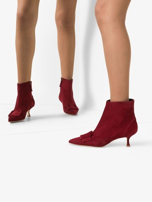 Manolo Blahnik Baylow 50mm suede ankle boots