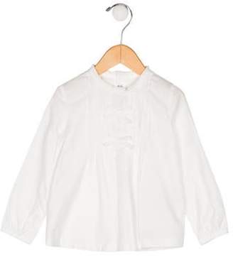 Mayoral Girls' Bow-Accented Top white Girls' Bow-Accented Top