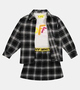 Thumbnail for your product : Off-White Kids Checked cotton-blend flannel miniskirt