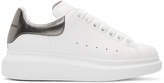 Thumbnail for your product : Alexander McQueen White and Gunmetal Oversized Sneakers