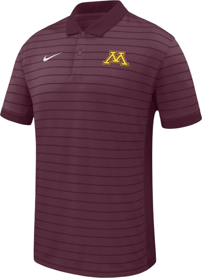 Nike Men's Minnesota Golden Gophers Maroon Dri-FIT Victory Striped Polo, Large, Red