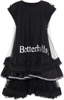 Thumbnail for your product : MM6 MAISON MARGIELA Layered Embellished Tulle, Satin, Chantilly Lace And Printed Cotton-jersey Mini Dress