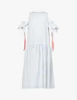 Thumbnail for your product : VVB Striped cotton-poplin midi dress