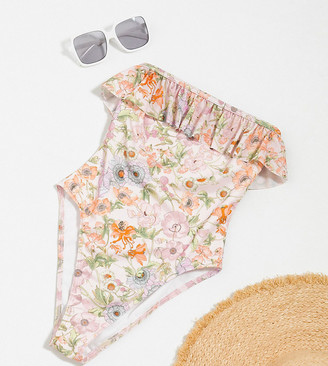 frill bandeau swimsuit