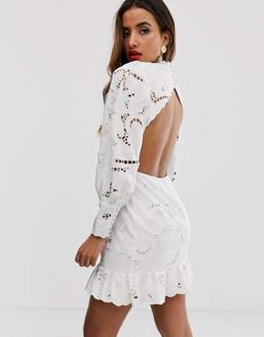 ASOS Edition EDITION cutwork mini dress with open back