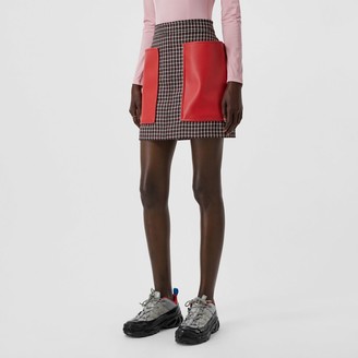 Burberry Pocket Detail Tartan Wool Mini Skirt