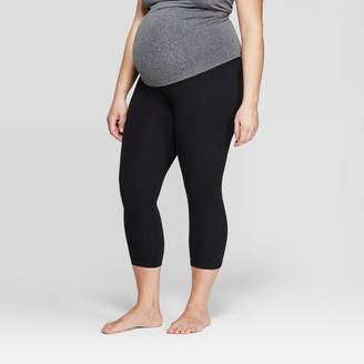 Ingrid & Isabel Isabel Maternity by Maternity Overbelly Cotton Capri Leggings - Isabel Maternity by Black