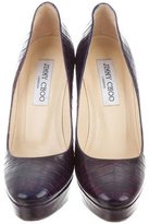 Thumbnail for your product : Jimmy Choo Embossed Platform Pumps
