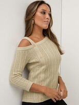 Thumbnail for your product : New York and Company Cable-Knit One-Shoulder Pullover Sweater