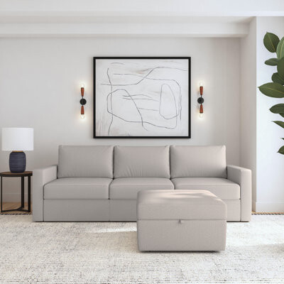 Flexsteel Flex 103'' Upholstered Modular Sofa with Storage Ottoman -  ShopStyle