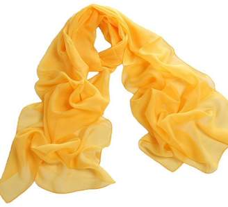 Fashionable Tapp Collections Solid Color Chiffon Scarf - Golden Yellow