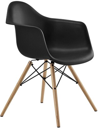 CosmoLiving by Cosmopolitan Mid Century Modern Molded Arm Chair Black