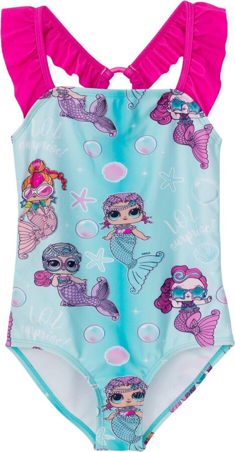 L.O.L. Surprise! Girls One Piece Bathing Suit - Turquoise / pink