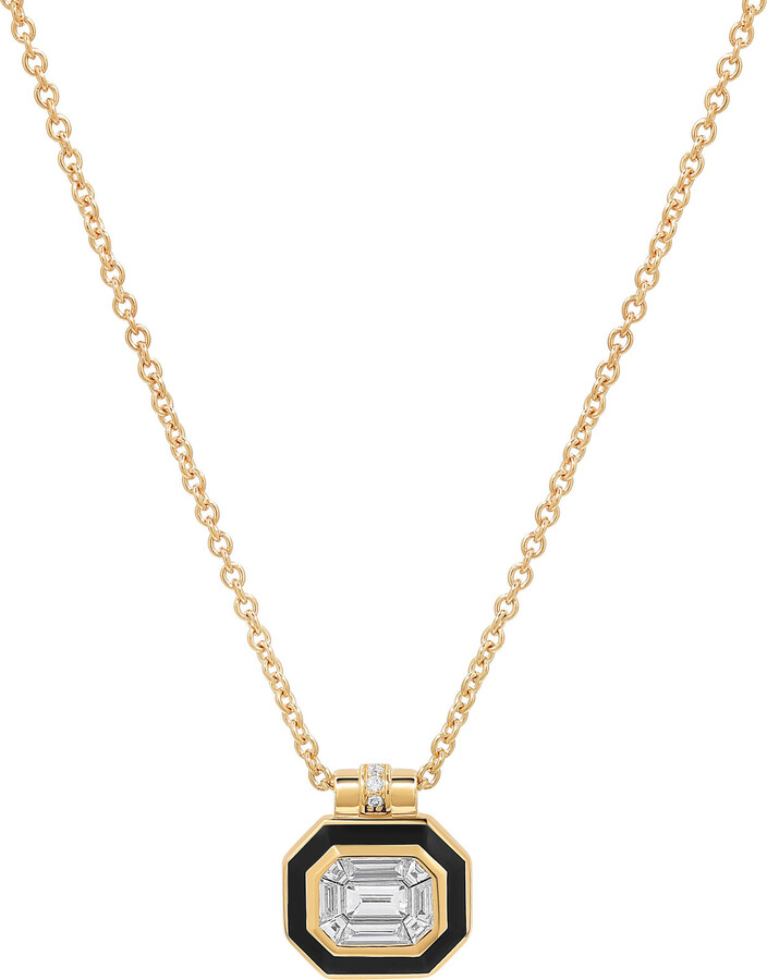 State Property Cabot Minor 18K Yellow Gold, Diamond And Enamel Necklace