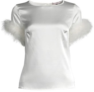 Gilda and Pearl Pillow Talk Ostrich Feather Silk Top