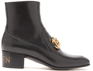 Gucci Ebal Horsbit Leather Ankle Boots - Womens - Black Gucci Ebal Horsbit Leather Ankle Boots - Womens - Black