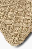 Thumbnail for your product : boohoo Macrame Wooden Handle Woven Bag