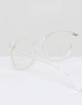 Thumbnail for your product : ASOS Design Geeky Clear Lens Clear Frame Glasses