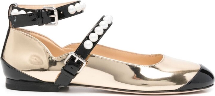 MACH & MACH Leather Bicolor Ballets