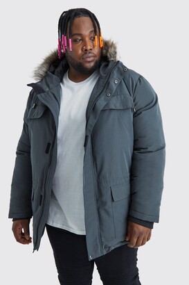 mens parka coats with fur hood