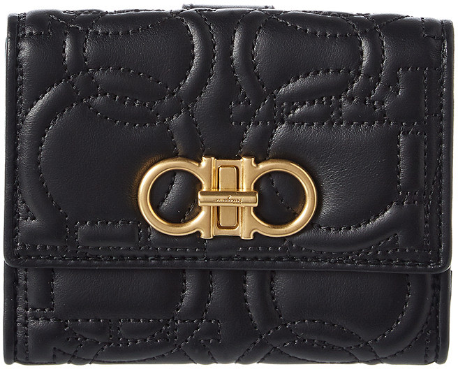 Salvatore Ferragamo Gancini Quilted Leather French Wallet - ShopStyle