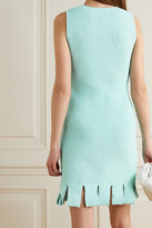 Thumbnail for your product : Bottega Veneta Open-knit Cotton-blend Mini Dress - Blue