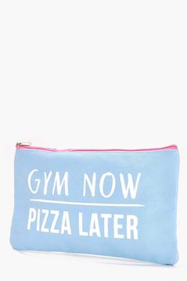 boohoo Gym Now Pizza Later Makeup Bag